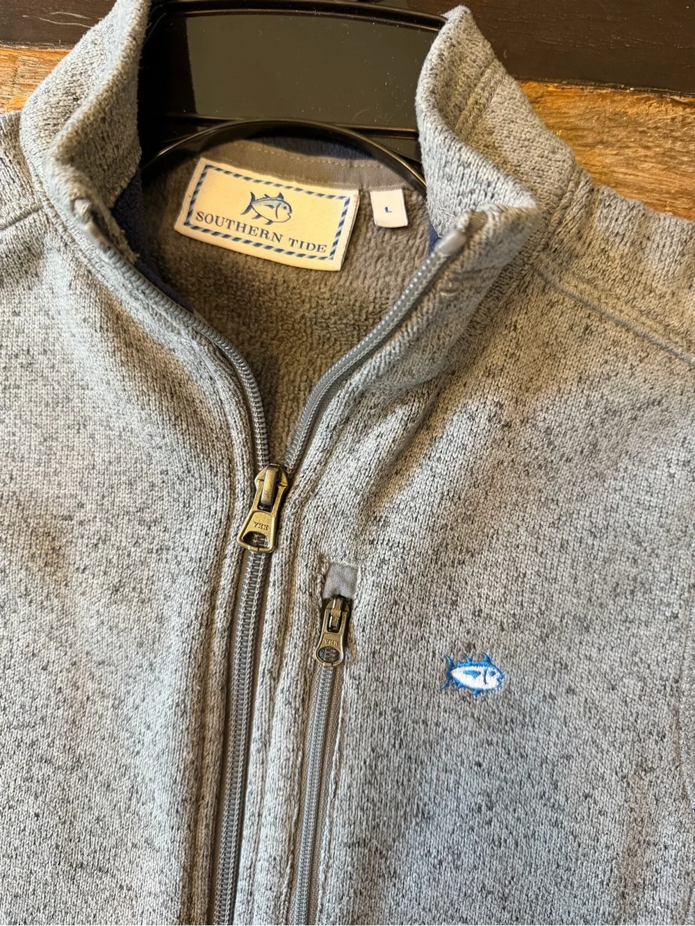 Southern Tide Boys' Size Large Samson Peak Sweater Fleece Vest, Gray/Grey